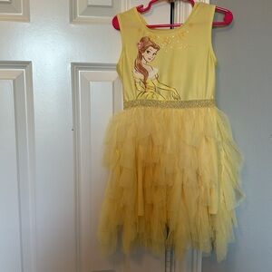 A cute Disney Princess dress color bright yellow, size 4T.